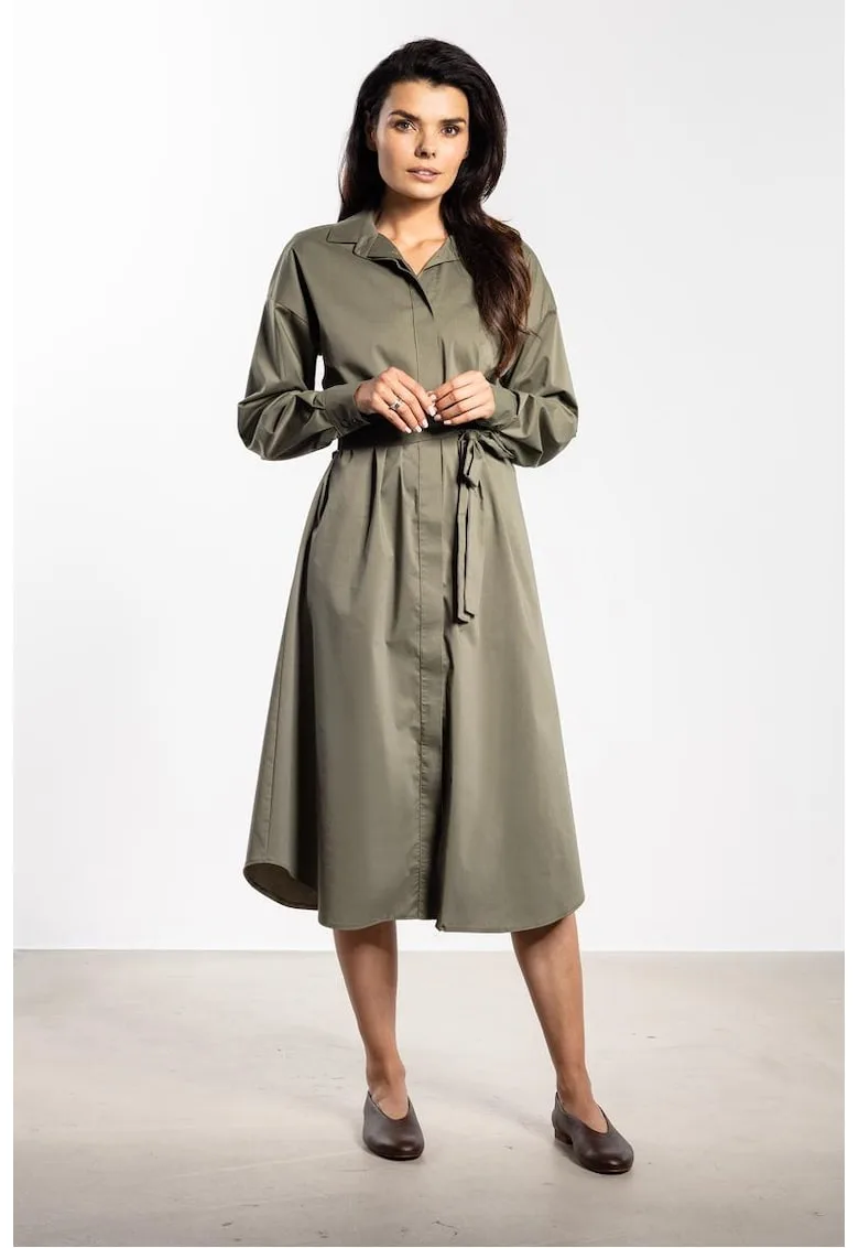 Rochie tip camasa lejera cu maneci cazute