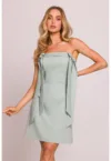Rochie tip corset cu fundite -  Verde menta -