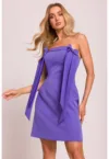 Rochie tip corset cu fundite -  Violet deschis -