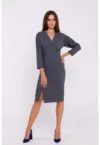 Rochie tip creion midi cu nasturi decorativi