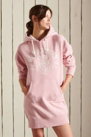 Rochie tip hanorac cu logo brodat