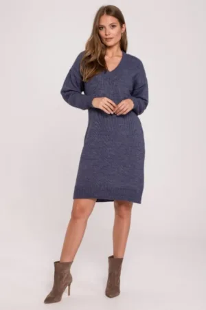 Rochie tip pulover cu decolteu in V -