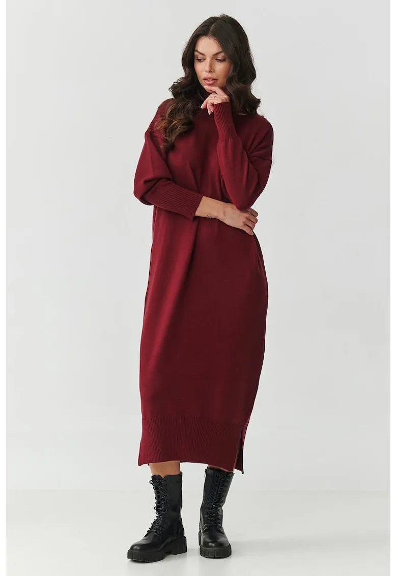 Rochie tip pulover cu maneci cazute -