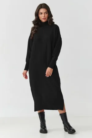 Rochie tip pulover cu slituri laterale -