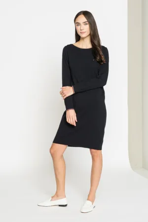 Rochie tip pulover din bumbac organic cu broderie logo discreta