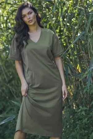 Rochie tip tricou cu decolteu in V -