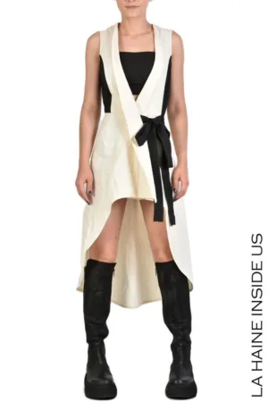 Rochie tip vesta asimestrica - cu inchidere laterala