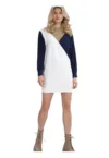 Rochie  tricolor - croiala dreapta - bumbac 95% - elastan 5% -