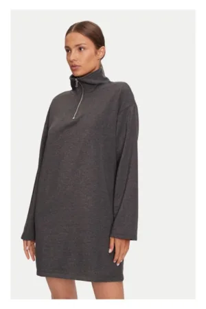 Rochie tricotata 17152929 Gri Loose Fit - Bumbac