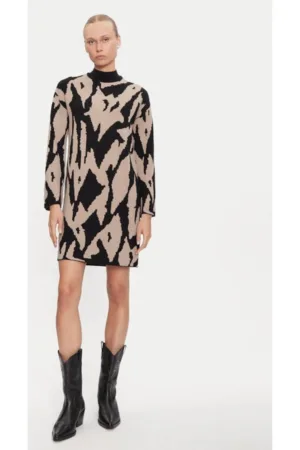 Rochie tricotata Gold New Art 10311362 Bej Loose Fit - Viscoza