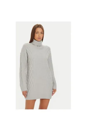Rochie tricotata LKD-248SINBYA Gri Regular Fit - Acril