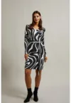 Rochie tricotata cu bretele gri