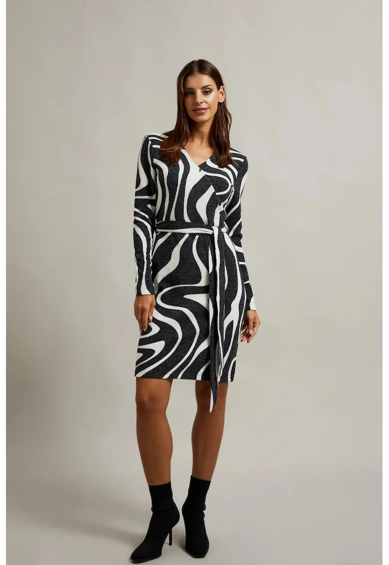 Rochie tricotata cu bretele gri