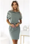 Rochie tricotata cu cordon in talie -