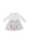 Rochie tricotata cu fusta din tull  - Cute Bear - Ecru - pentru fetite