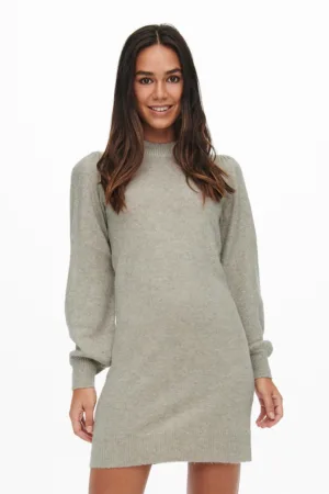Rochie tricotata cu maneci bufante