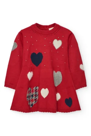 Rochie tricotata cu model inimioare