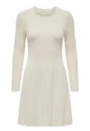 Rochie tricotata de dama -  Ecru - 80% viscoza - 20% nailon -