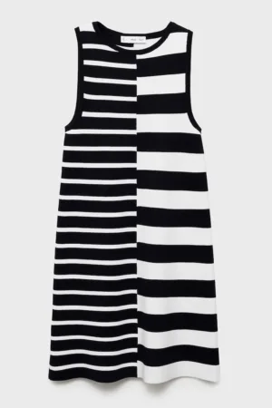 Rochie tricotata fara maneci - cu dungi