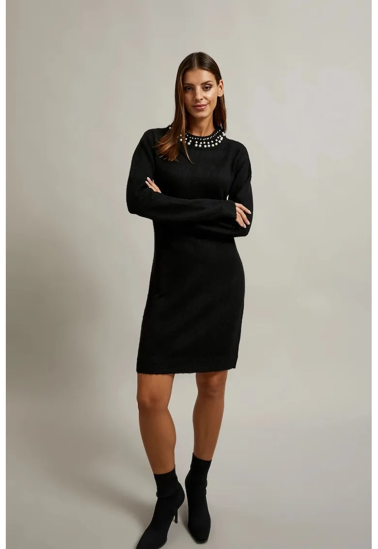 Rochie tricotata neagra ajustata