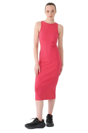Rochie tricotata  pentru femei - roz - elastica - bumbac