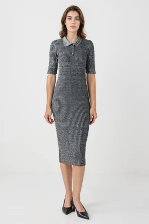 Rochie tricotata si striata cu croiala bodycon