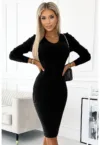 Rochie tricotata tip creion cu decolteu in V -