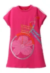 Rochie-tricou cu aplicatie bicicleta