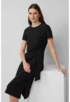 Rochie-tricou cu cordon in talie