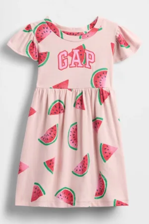 Rochie-tricou cu imprimeu cu fructe