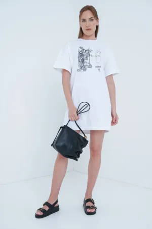 Rochie-tricou cu imprimeu grafic