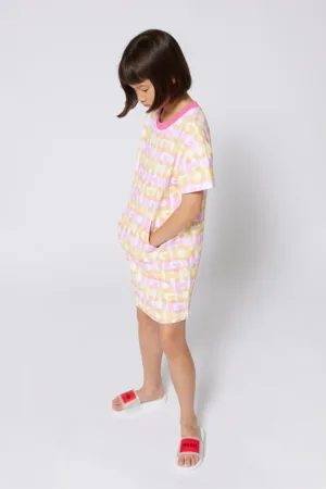 Rochie-tricou cu logo si buzunar kangaroo