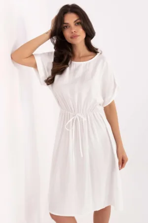 Rochie-tricou cu snur pentru ajustare in talie -