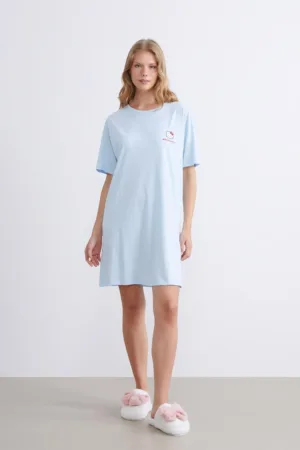 Rochie-tricou din bumbac cu detaliu cu Hello Kitty