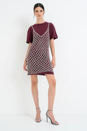 Rochie-tricou dreapta cu decolteu la baza gatului