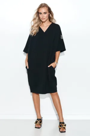 Rochie-tricou supradimensionata cu maneci medii