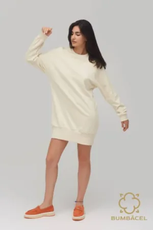 Rochie tunica cu maneca lunga din bumbac