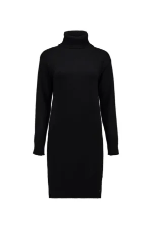 Rochie uni cu guler inalt