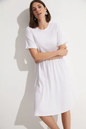 Rochie uni de bumbac cu croiala A