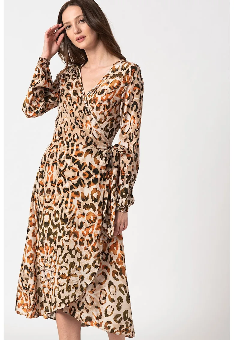 Rochie vaporoasa cu imprimeu si decolteu in V