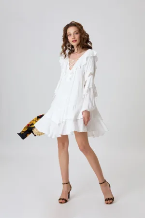Rochie vaporoasa cu volane Valencia