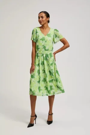 Rochie verde cu flori