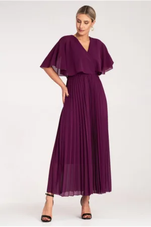 Rochie - violet - eleganta - din poliester -