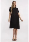 Rochie  viscoza - one size - midi - neagra