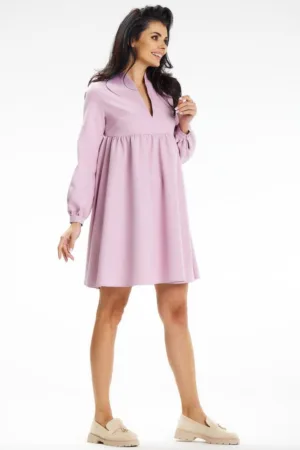 Scurta Rochie Maneca lunga - Evazat - in V A636