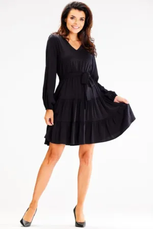 Scurta Rochie Maneca lunga - Lejer - Viscoza A603