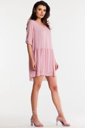 Scurta Rochie Maneca trei sferturi Casual - in A A514