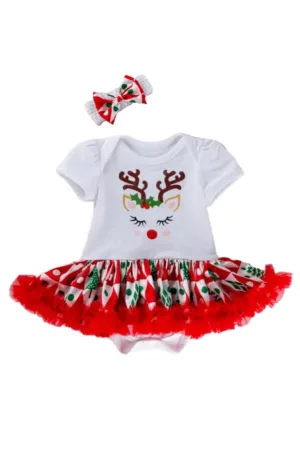 Set Rochie Si Bentita  Renul Iubaret - Casual - Fete - Maneca scurta - Multicolor