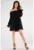 Negru Scurta Rochie Maneca lunga – Bumbac A435