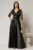 Rochie Adria lunga neagra cu cordon in talie